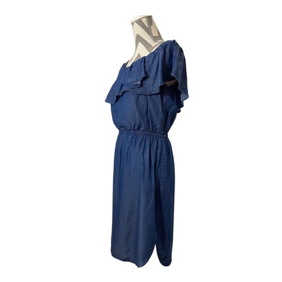 H by Halston off shoulder denim Dress size S - Picture 4 of 9